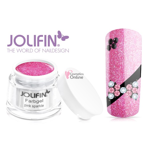 Gel UV Jolifin colorat Pink Sparkle 5 ml